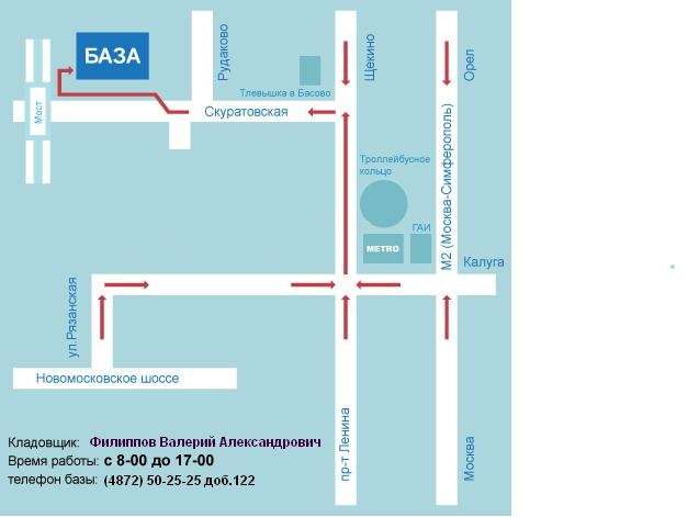 Карта новомосковское шоссе тула